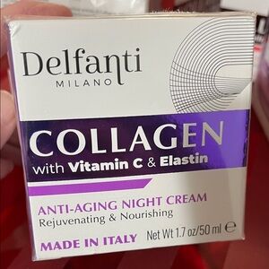 Delfanti Milano Collagen Anti-Aging Night Cream - Purple and White 1.7oz